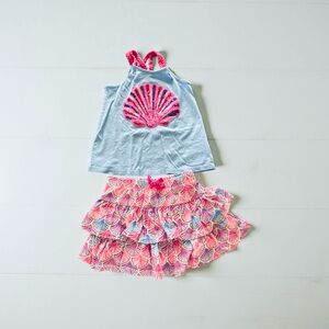 Tommy Bahama Kids Shell Print Set - Blue and Pink